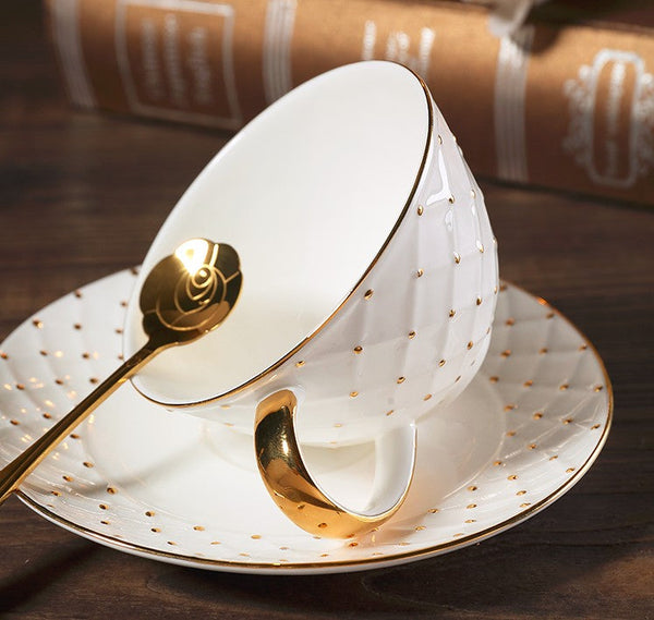 Elegant Ceramic Tea Cups, Unique Tea Cups and Saucers in Gift Box as Birthday Gift, Beautiful British Tea Cups, Creative Bone China Porcelain Tea Cup Set-Grace Painting Crafts