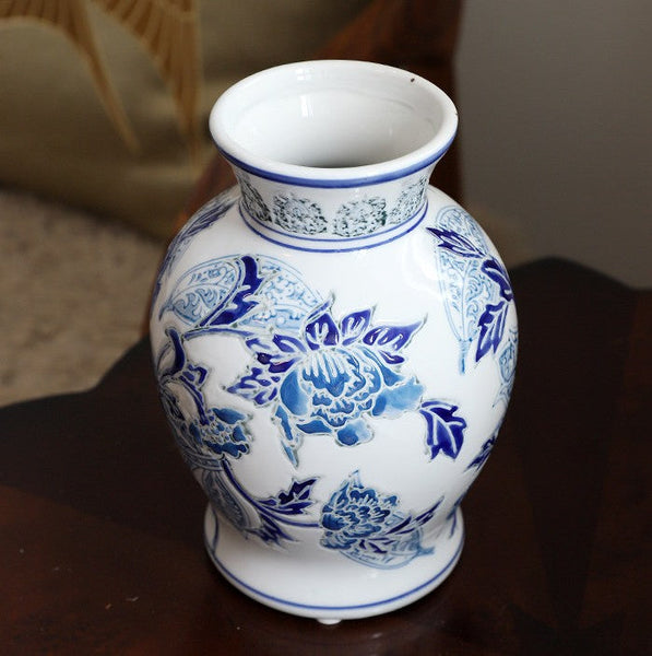 Porcelain Flower Vases, Centerpiece Ceramic Bouquet Vases, Handmade Flower Vase, Vintage Flower Vases on Dining Table-Grace Painting Crafts