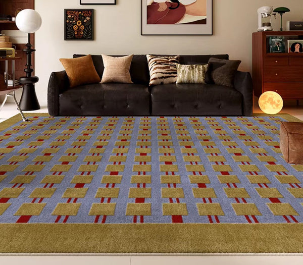Mid Century Modern Rugs for Living Room, Vintage Area Rugs for Bedroom, Large Contemporary Area Rugs for Dining Room-Grace Painting Crafts