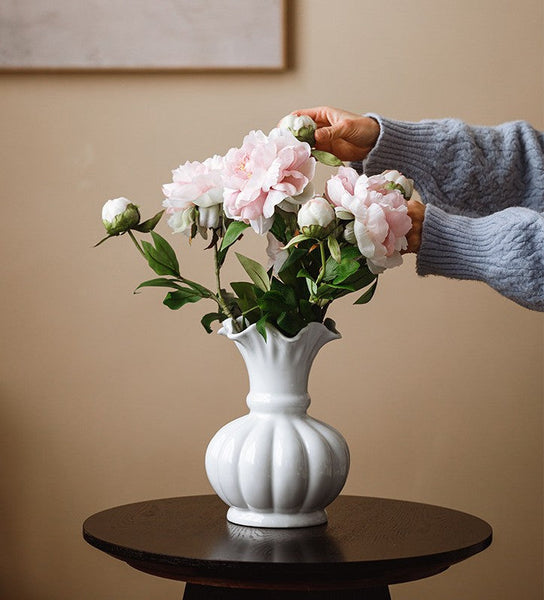 Ceramic Bud Vases, Small Flower Vases on Table, Handmade Water Holding Flower Vase, Rustic Porcelain Flower Vases-Grace Painting Crafts