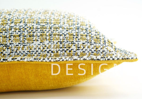 Contemporary Modern Sofa Pillows, Large Yellow Decorative Throw Pillows, Large Square Modern Throw Pillows for Couch, Simple Throw Pillow for Interior Design-Grace Painting Crafts