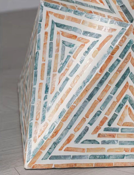 Modern Small End Table, Contemporary Small Sofa Side Table, Unique Shell Small Side Table, Portable Casual Side Table, Creative Coffee Table-Grace Painting Crafts