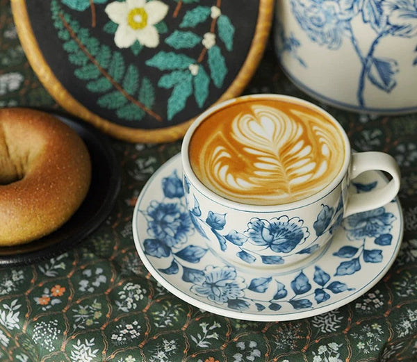 Classic British Tea Cups, Traditional Tea Cup Set, Porcelain Tea Cups, Floral Tea Cup Set, Elegant Tea Cup With Saucer, Ceramic Tea Cup with Saucer, Tea Cup Set, Vintage Tea Cup Set, Modern Ceramic Cups-Grace Painting Crafts