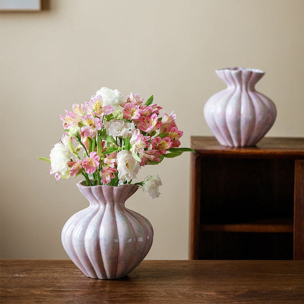Handmade Water Holding Flower Vases, Porcelain Flower Vases, Modern Flower Vase Centerpiece on Table, Ceramic Bouquet Vases-Grace Painting Crafts