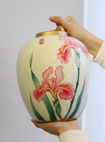 Centerpiece Ceramic Bouquet Vases, Handmade Modern Flower Vase, Large Flower Vases on Dining Table, Porcelain Flower Vases-Grace Painting Crafts