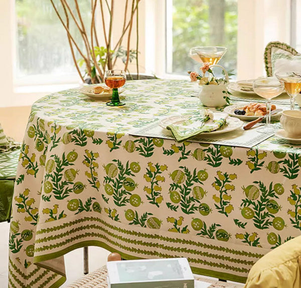 Large Modern Rectangle Tablecloth for Dining Table, Canterbury Bell and Pomegranate Table Covers for Round Table, Farmhouse Table Cloth for Oval Table-Grace Painting Crafts