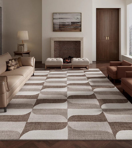 Abstract Modern Rugs for Living Room, Extra Large Modern Rugs under Dining Room Table, Contemporary Geometric Carpets, Contemporary Modern Rugs-Grace Painting Crafts