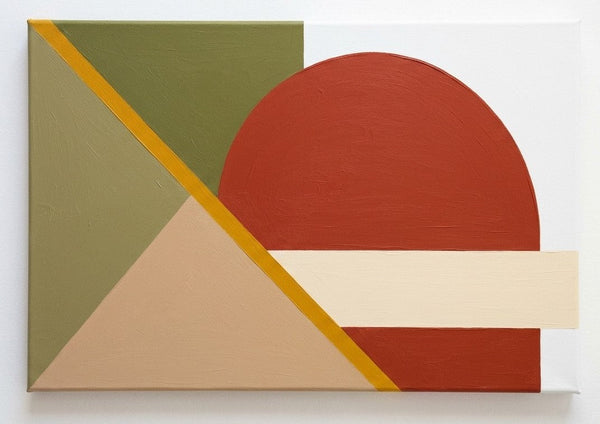 Rust Red, Olive Green, Light Camel Colors, Geometric Pattern Contemporary Artwork, Modern Abstract Paintings, Oversized Modern Canvas Wall Art-Grace Painting Crafts