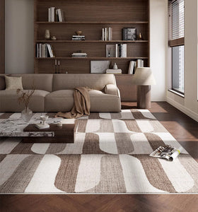 Abstract Modern Rugs for Living Room, Extra Large Modern Rugs under Dining Room Table, Contemporary Geometric Carpets, Contemporary Modern Rugs-Grace Painting Crafts