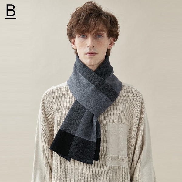 Men's Wool Scarf Winter, Business Wool Scarf for Gentleman, Thick Wool Scarf, Men's Winter Scarf, Formal Men Scarf Styles, Casual Scarf Men, Modern Fashion Scarf-Grace Painting Crafts