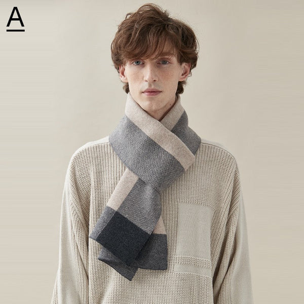 Thick Wool Scarf, Men's Winter Scarf, Men's Wool Scarf Winter, Business Wool Scarf for Gentleman, Formal Men Scarf Styles, Casual Scarf Men, Modern Fashion Scarf-Grace Painting Crafts