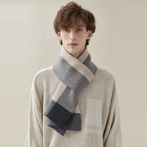 Men's Wool Scarf Winter, Business Wool Scarf for Gentleman, Thick Wool Scarf, Men's Winter Scarf, Formal Men Scarf Styles, Casual Scarf Men, Modern Fashion Scarf-Grace Painting Crafts