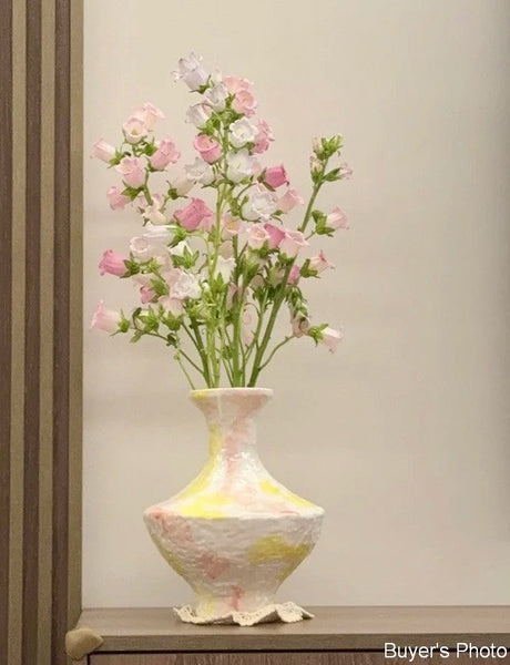 Handmade Water Holding Flower Vases, Modern Bouquet Flower Vases, Centerpiece on Dining Table, Large Flower Vase on Table, Pottery Flower Vases-Grace Painting Crafts