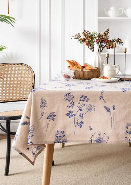 Dining Room Flower Table Cloths, Large Rectangular Table Covers for Kitchen, Farmhouse Table Cloth, Wedding Tablecloth, Square Tablecloth for Oval Table-Grace Painting Crafts