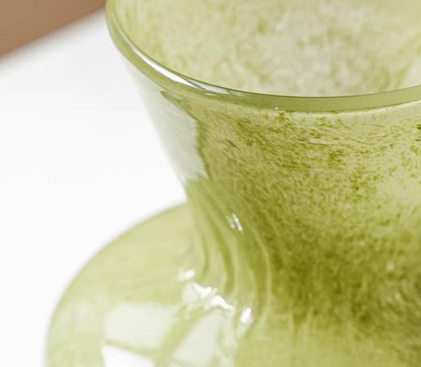 Centerpiece Contemporary Vases on Table, Modern Glass Vase for Flowers, Mid Century Glass Vases, Handmade Modern Vases for Living Room, Unique Decorative Glass Vase-Grace Painting Crafts