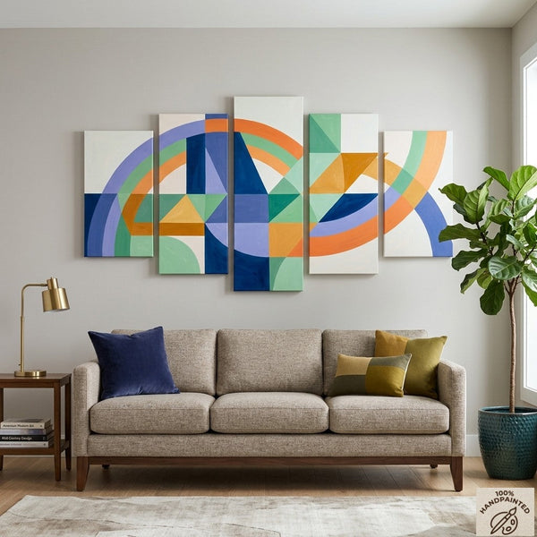Abstract Acrylic Paintings, Original Modern Paintings, Geometric Contemporary Art, Hand Painted Canvas Art-Grace Painting Crafts