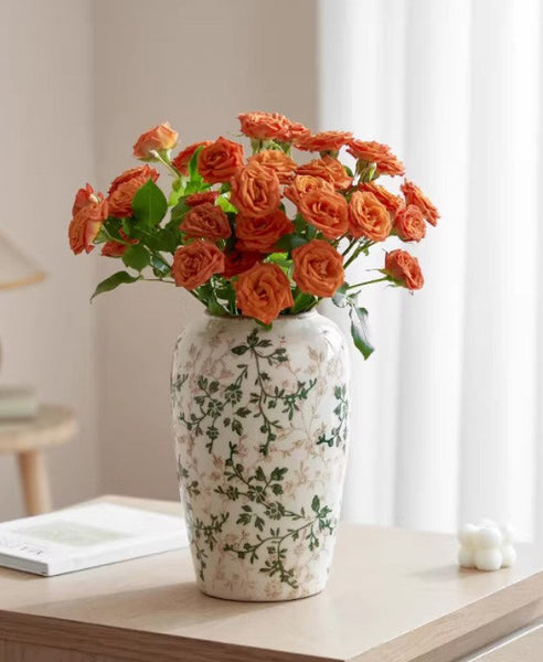 Porcelain Flower Vases, Rustic Flower Vases on Table, Dining Table Centerpiece, Ceramic Bouquet Vases, Handmade Water Holding Flower Vase-Grace Painting Crafts