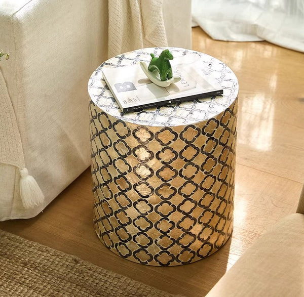 Contemporary Bedside Table, Bedside Small Side Table, Creative Coffee Table, Contemporary Side Table, Modern Side Table, Small End Table, Portable Casual Side Table, Shell Small Sofa Side Table-Grace Painting Crafts
