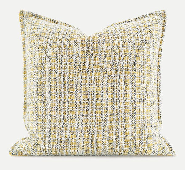 Contemporary Modern Sofa Pillows, Large Yellow Decorative Throw Pillows, Large Square Modern Throw Pillows for Couch, Simple Throw Pillow for Interior Design-Grace Painting Crafts