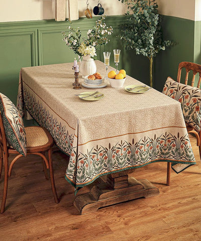 Modern Rectangle Tablecloth Ideas for Kitchen Table, Farmhouse Table Cloth for Oval Table, Rustic Flower Pattern Linen Tablecloth for Round Table-Grace Painting Crafts