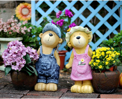Garden Animal Sculpture Bear Statues, Garden Decor Ideas, Outdoor Garden Decoration, Animal Statues, Garden Ornament, Villa Courtyard Decor-Grace Painting Crafts