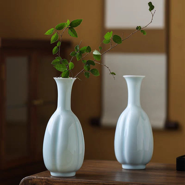 Small Flower Vases on Table, Rustic Porcelain Flower Vases, Ceramic Bud Vases, Handmade Water Holding Flower Vase-Grace Painting Crafts