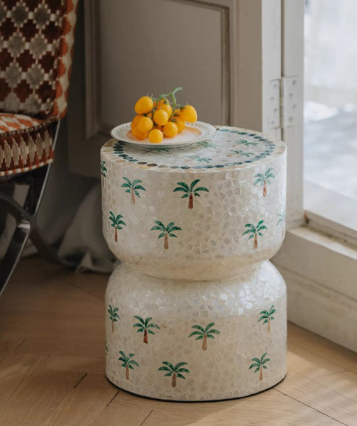 Contemporary Bedside Table, Bedside Small Side Table, Creative Coffee Table, Elegant Small End Table, Modern Side Table, Contemporary Side Table, Portable Casual Side Table, Shell Small Sofa Side Table-Grace Painting Crafts