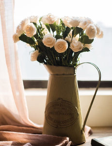 Flower Arrangement Ideas for Living Room, White Camellia Flowers, Modern Artificial Flowers for Home Decoration, Simple Artificial Floral for Bedroom-Grace Painting Crafts