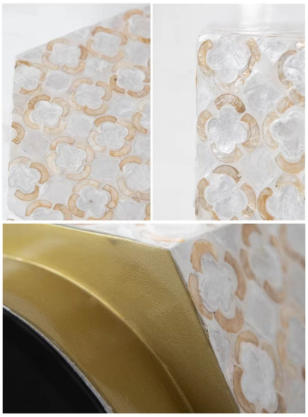 Portable Casual Side Table, Creative Coffee Table, Contemporary Small Sofa Side Table, Shell Small Side Table, Unique Small End Table-Grace Painting Crafts