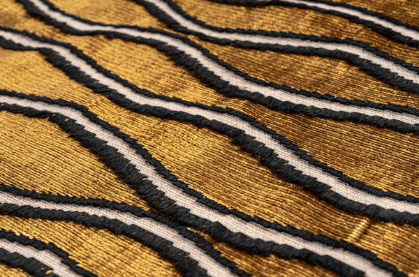 Golden Contemporary Pillows, Abstract Decorative Throw Pillows, Square Modern Throw Pillows for Couch, Large Simple Throw Pillow for Interior Design-Grace Painting Crafts