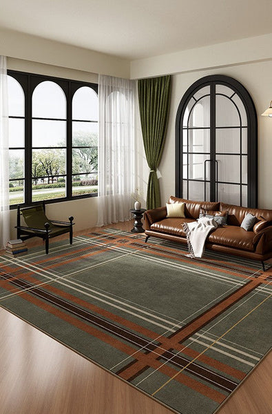 Unique Modern Rugs for Bedroom, Mid Century Modern Rugs, Colorful Geometric Rugs for Dining Room, Colorful Absract Rugs for Living Room-Grace Painting Crafts