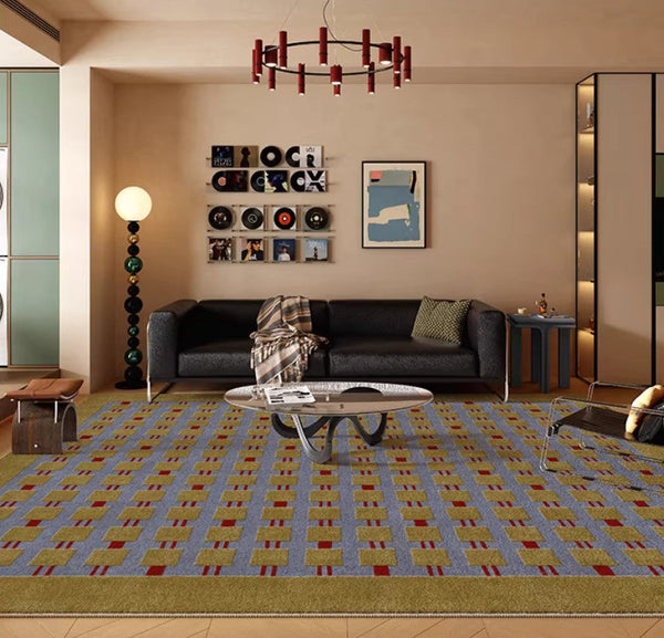 Mid Century Modern Rugs for Living Room, Vintage Area Rugs for Bedroom, Large Contemporary Area Rugs for Dining Room-Grace Painting Crafts