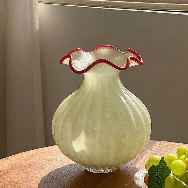 French Vintage Glass Flower Vases, Glass Bud Vases, Flower Vases on Table, Handmade Water Holding Flower Vases-Grace Painting Crafts