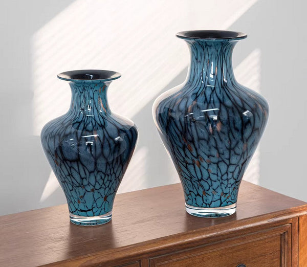 Handmade Liuli Vases, Centerpiece Vases on Table, Colored Glaze Vase for Modern Home Decor, Glass Bud Vases, Bouquet Flower Vase-Grace Painting Crafts