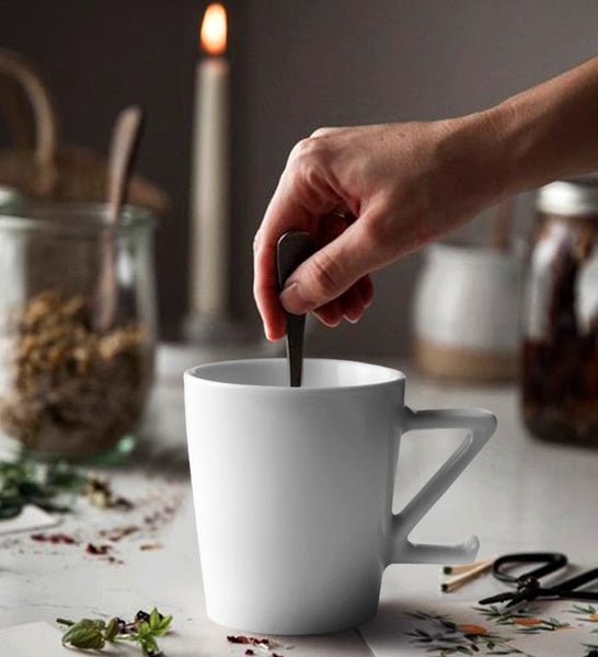 Modern Handmade Pottery Coffee Cup, Creative White Ceramic Coffee Mugs, Large Unique Tea Cup, Large Capacity Coffee Cups-Grace Painting Crafts