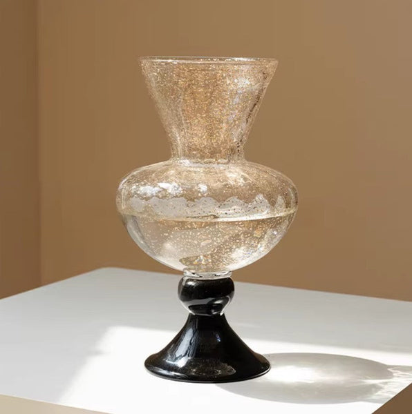 Mid Century Vases for Flowers, Contemporary Glass Vases, Handmade Modern Vases for Living Room, Unique Decorative Glass Vase, Centerpiece Vases on Table-Grace Painting Crafts