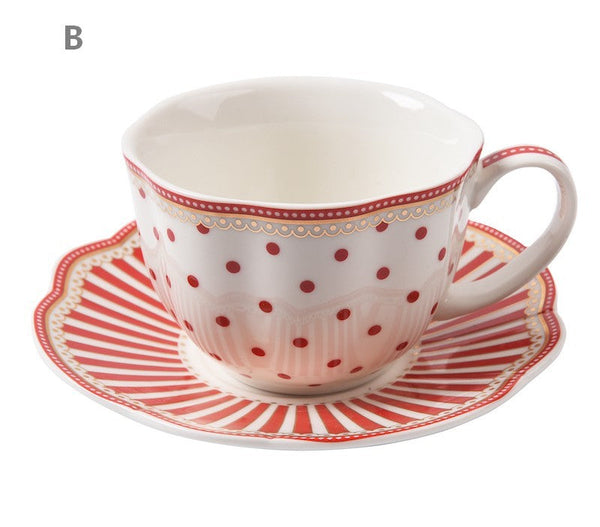 Elegant Modern Ceramic Coffee Cups, Creative Porcelain Tea Cup Saucer Set, Unique Porcelain Cup and Saucer, Afternoon British Tea Cups-Grace Painting Crafts