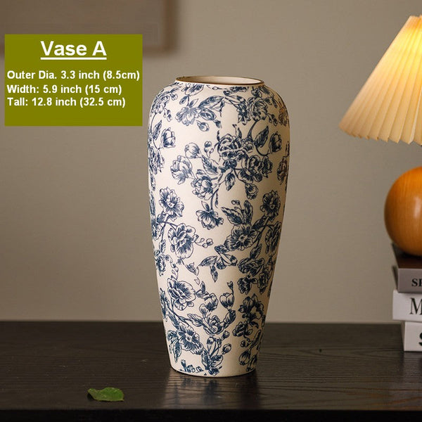 Porcelain Flower Vases, Modern Ceramic Bouquet Vases, Centerpiece on Dining Table, Flower Vase on Table, Handmade Water Holding Flower Vases-Grace Painting Crafts