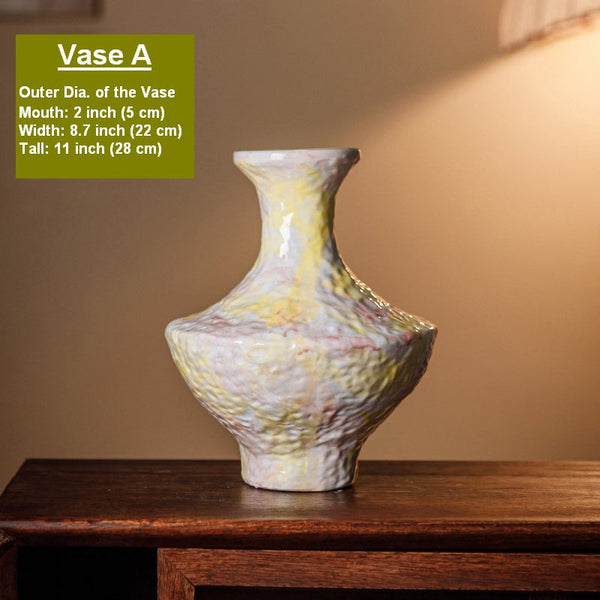 Handmade Water Holding Flower Vases, Modern Bouquet Flower Vases, Centerpiece on Dining Table, Large Flower Vase on Table, Pottery Flower Vases-Grace Painting Crafts