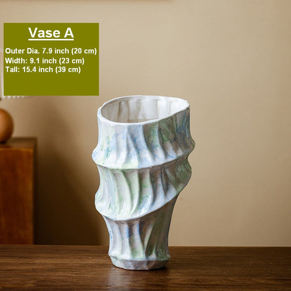 Modern Porcelain Flower Vases, Handmade Water Holding Flower Vases, Centerpiece on Dining Table, Ceramic Bouquet Vases, Flower Vases on Table-Grace Painting Crafts