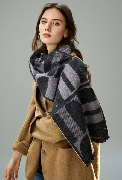 Soft Cashmere Scarf for Women, Casual Scarf for Women, Modern Wool Scarf for Women, Fashion Designer Scarf, Cold Weather Scarf, Winter Scarf-Grace Painting Crafts