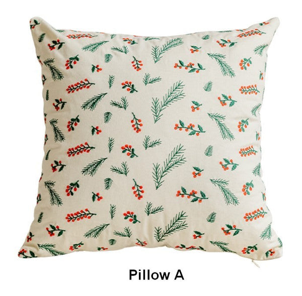 Decorative Pillows for Couch, Farmhouse Decorative Pillows for Sofa, Embroider Flower Cotton Pillow Covers, Spring Flower Decorative Pillows for Bedroom-Grace Painting Crafts