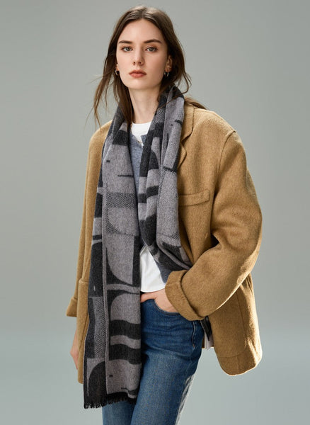 Soft Cashmere Scarf for Women, Casual Scarf for Women, Modern Wool Scarf for Women, Fashion Designer Scarf, Cold Weather Scarf, Winter Scarf-Grace Painting Crafts