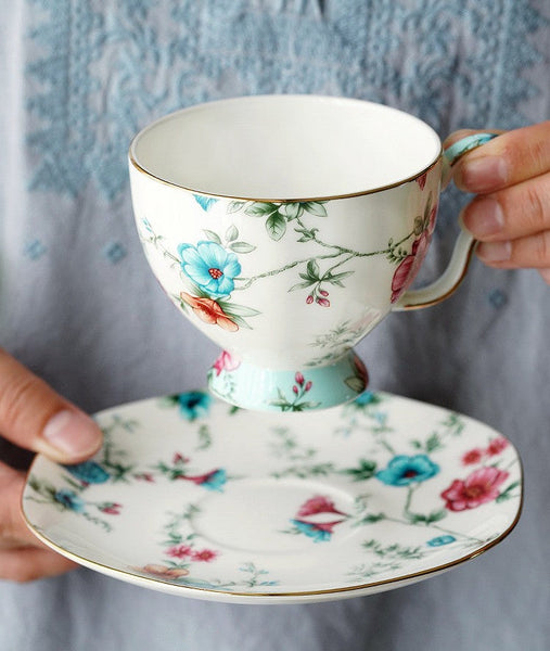 Vintage Tea Cup Set, British Tea Cup with Saucer, Coffee Cup in Gift Box, Porcelain Tea cups, Elegant Coffee Cup, Porcelain Coffee Cups, Afternoon Tea Cup with Saucer Set-Grace Painting Crafts