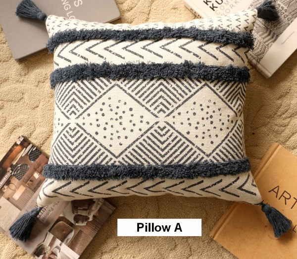 Decorative Sofa Pillow Covers, Oriental Square Pillows for Couch, Decorative Throw Pillows for Dining Room, Bohemian Geometric Modern Pillows-Grace Painting Crafts