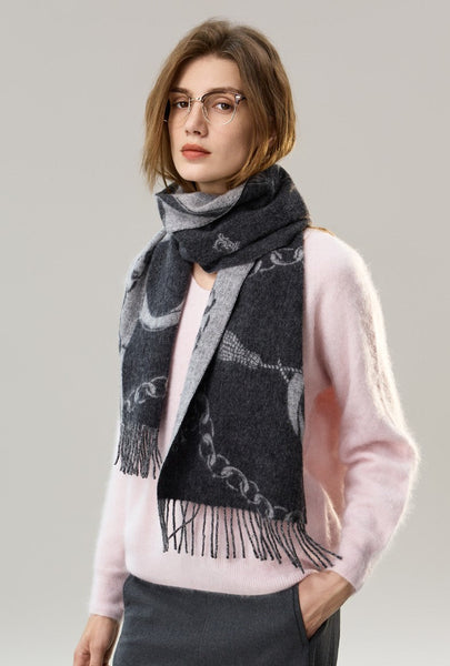 Holiday Women Scarf, Christmas Gifts for Her, Modern Wool Scarf, Warm Winter Scarf, Cold Weather Scarf, Fashion Scarf, Soft Cashmere Scarf for Girls, Elegant Designer Scarf-Grace Painting Crafts