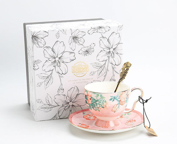 British Tea Cup Set, Afternoon Tea Cup with Saucer Set, Porcelain Tea cups, Elegant Coffee Cup, Porcelain Coffee Cups, Coffee Cup in Gift Box, Vintage Tea Cup Set-Grace Painting Crafts