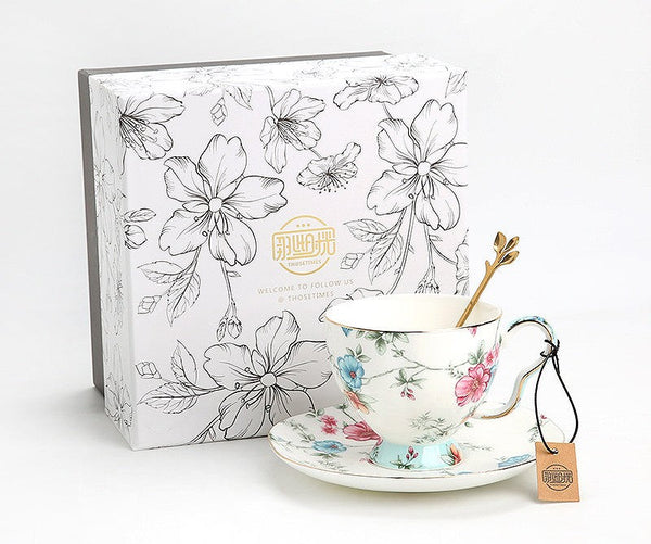 Coffee Cup in Gift Box, Vintage Tea Cup Set, British Tea Cup with Saucer, Porcelain Tea cups, Elegant Coffee Cup, Porcelain Coffee Cups, Afternoon Tea Cup with Saucer Set-Grace Painting Crafts
