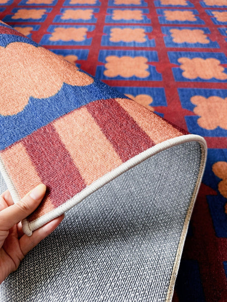 Living Room Colorful Modern Rugs, Geometric Modern Rugs for Dining Room, Mid Century Modern Rugs, Contemporary Abstract Rugs under Coffee Table-Grace Painting Crafts