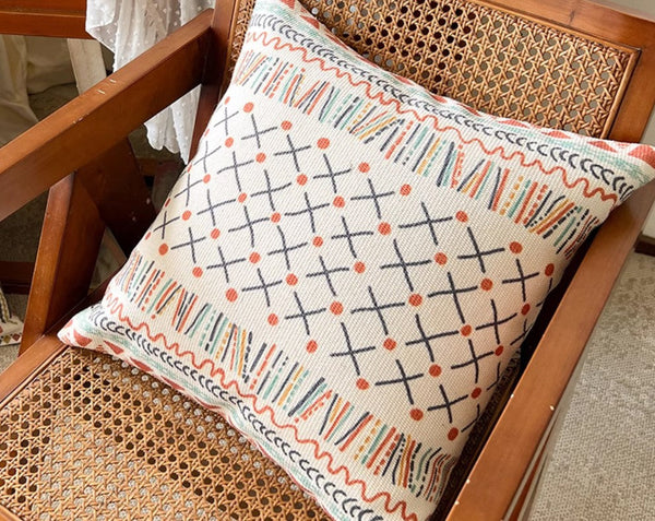 Geometric Modern Pillow Covers, Oriental Square Pillows for Couch, Decorative Throw Pillows for Dining Room, Bohemian Decorative Sofa Pillows-Grace Painting Crafts